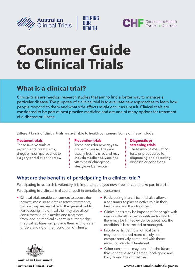 Consumer guide to clinical trials